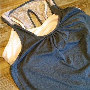 Calia grey and pink yoga top